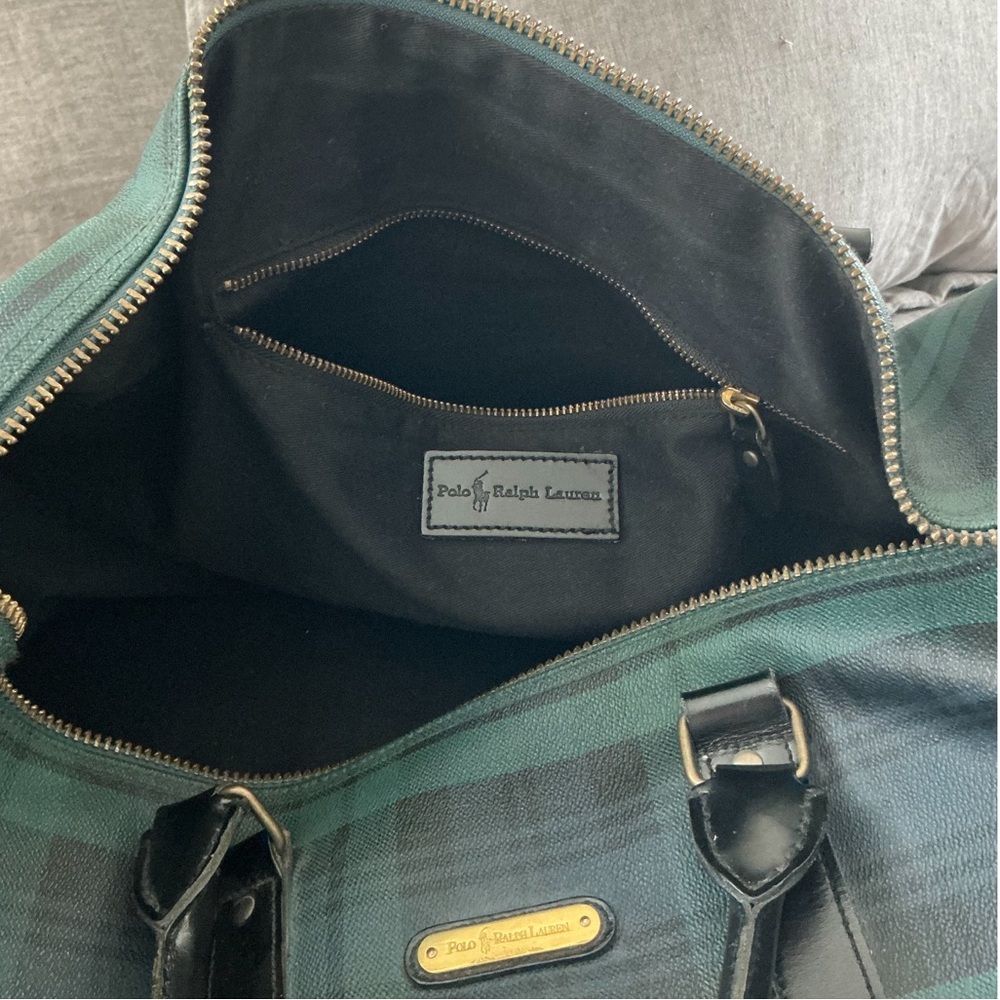 Polo by Ralph Lauren Blackwatch Black and Green Plaid Duffle Bag.  NWT. - Picture 6 of 7